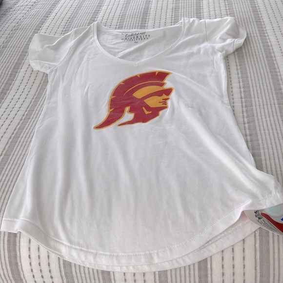 USC Trojans Women Icon Logo White T-Shirt Size M NWT - Picture 3 of 4